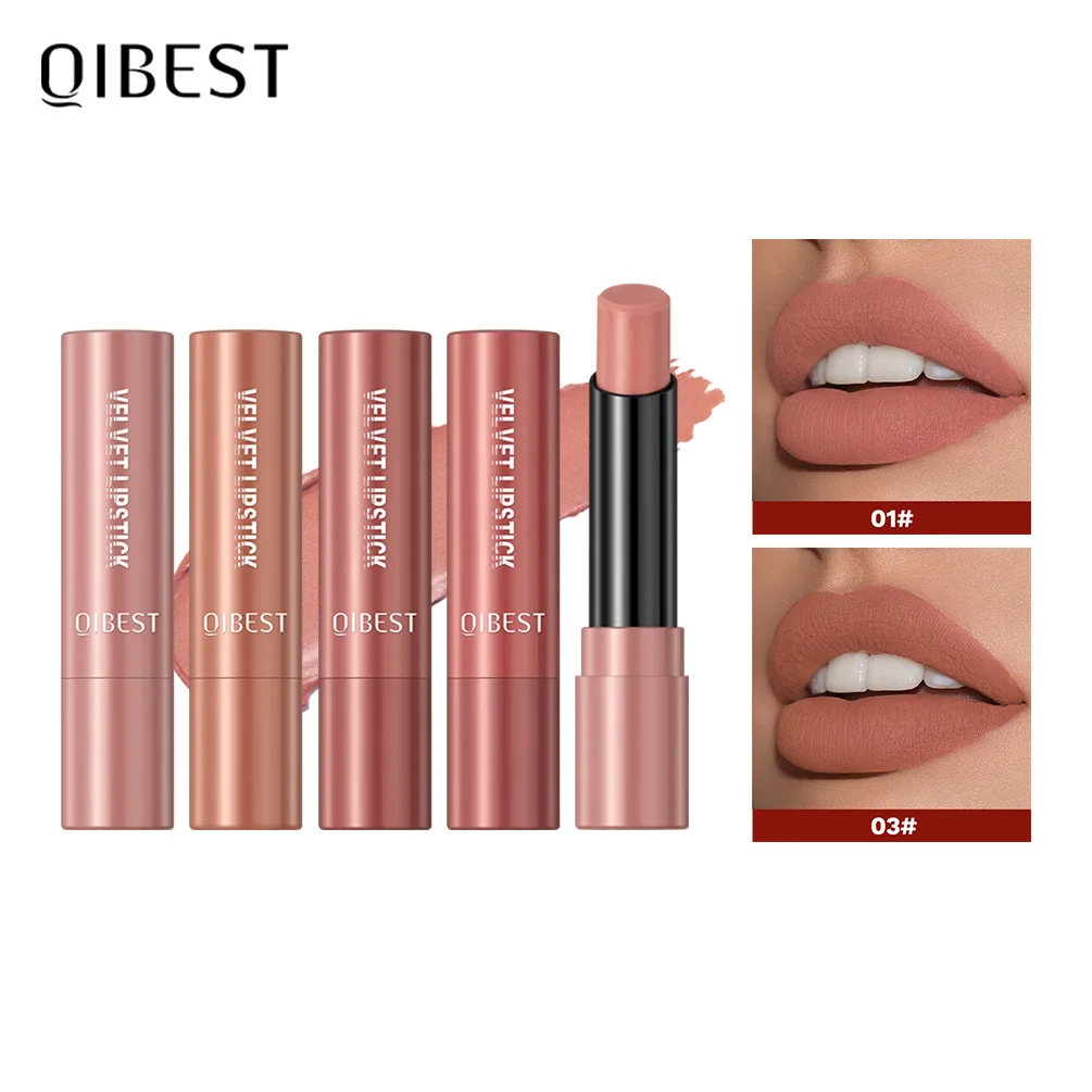 QIBEST 10 Color Matte Lipstick Makeup Waterproof Long Lasting Lip Stick Red Pink Lip Tint Velvet Lipsticks Women Cosmetics