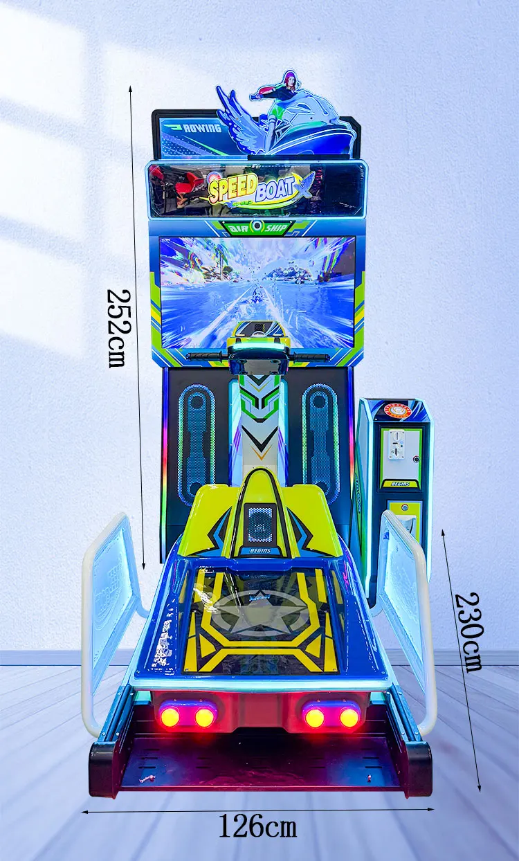 FunPark Hot Selling Speed Boat Simulator 1-Year Warranty Indoor Recreational Arcade Games Coin Operated Metal Material English factory