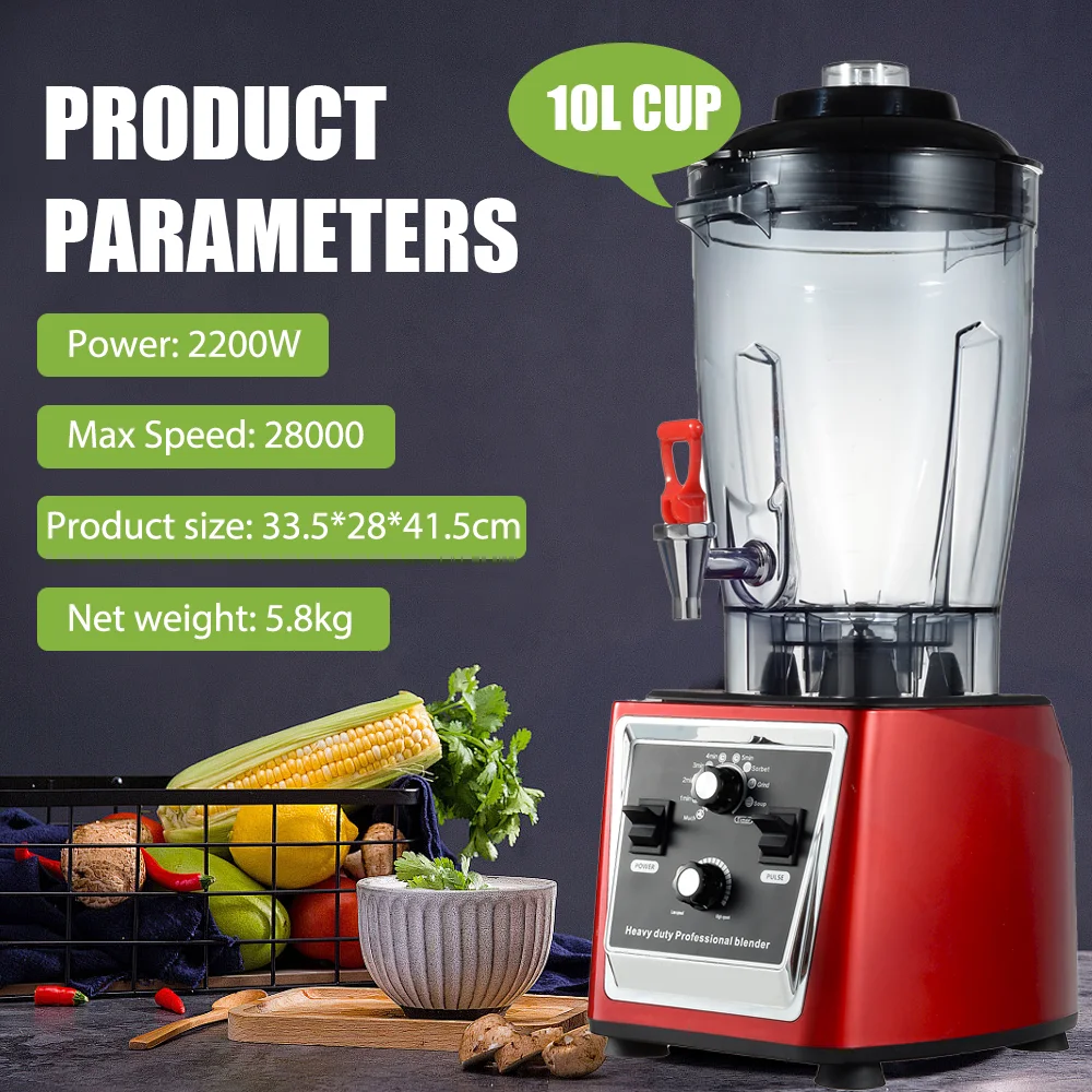 Lohas Profesional Perindustrian Tugas Berat Pengisar Berkelajuan Tinggi Pemproses Makanan Komersial dengan Ciri-ciri Pengadun Pengisar Juicer