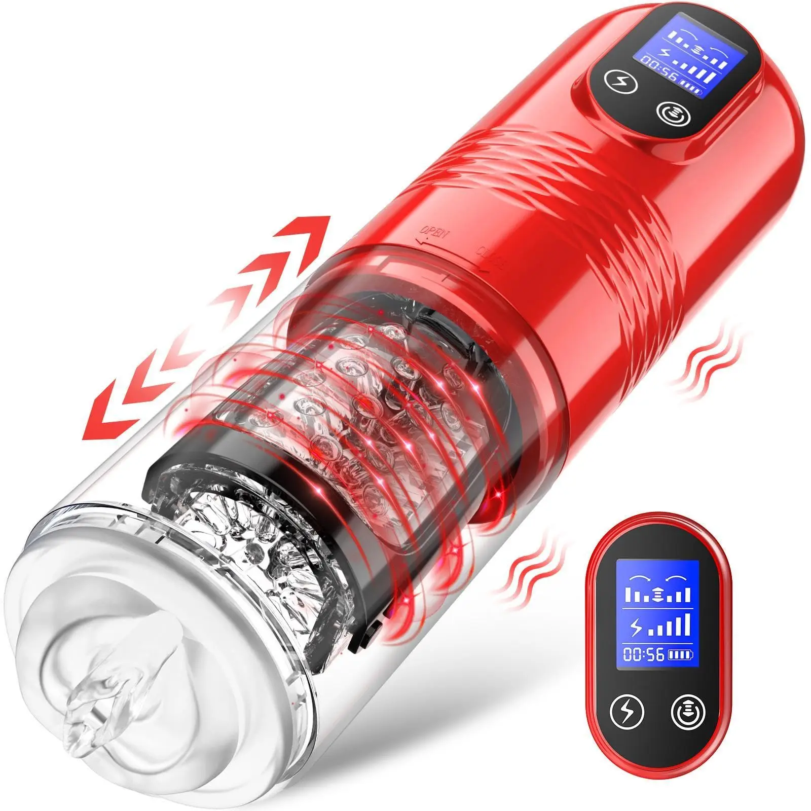 Strong Stimulation Innovative Motors Telescoping Lcd Display Auto Male  Masturbator Thrusting Automatic Masturbation Cup for Men