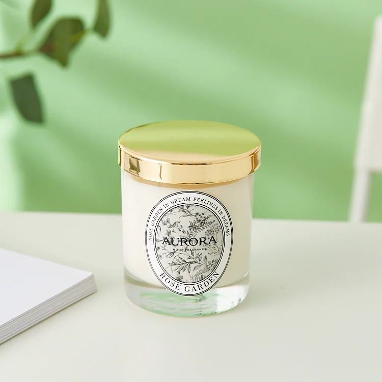 Bulk 200ml Clear Glass Candle Jars with Metal Rose Gold Lids