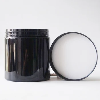 Wholesale Cosmetic packaging Amber black pet plastic cosmetic cream jar with white black lid 100ml 150ml 200ml 250ml