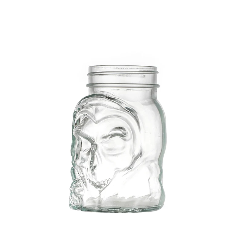 Großhandel 530 ml Totenkopf Einzigartiges Design Glasbecher Bier Kaffee Tasse
