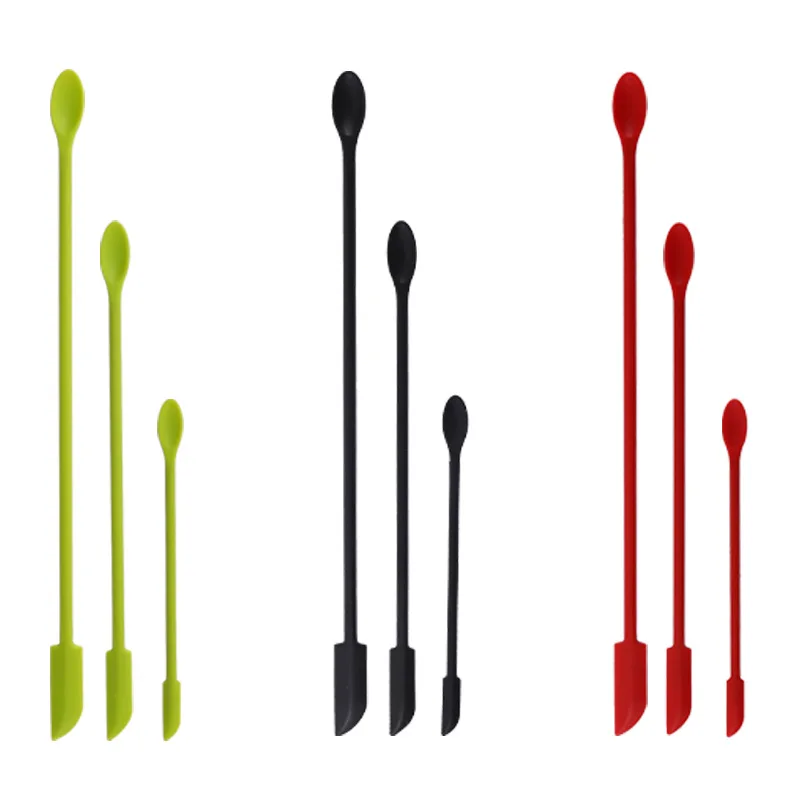 Mini Double-Headed Silicone Spatula Spoon Double-Headed Pointed Spatula for Bread Jam Cosmetic Bottle Inner Wall Pastry Tool
