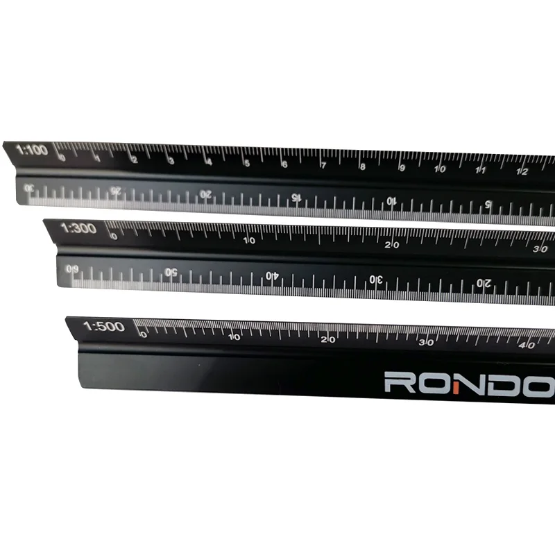 15cm Small Metal Triangular Scale Ruler Architecture Construction Laser 5 Scales Measuring Kit for Drafting Aluminium Ruler
