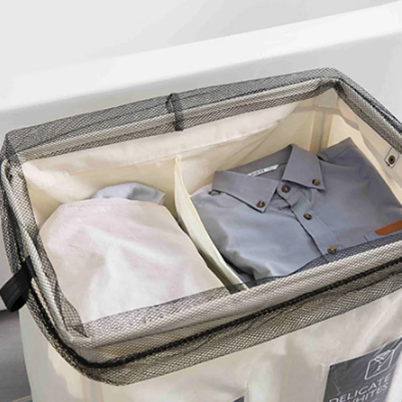 Foldable Storage Basket with Wheels Caster Laundry Basket Collapsible Large Hamper Barrel Dirty Clothes Laundry Bag Organization