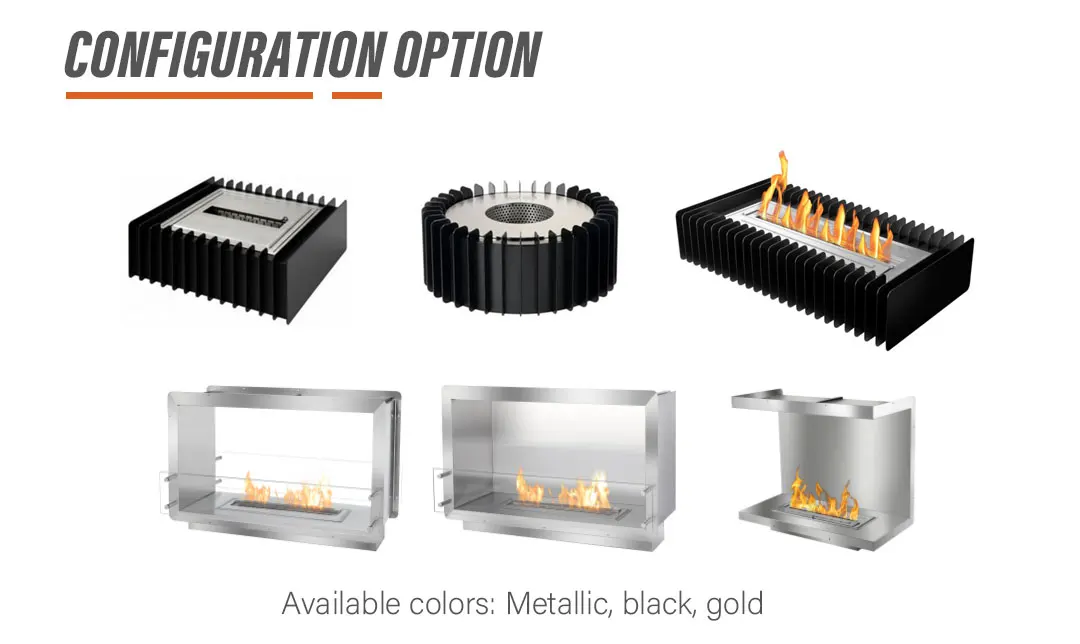 Modern Linear Design Steel Metal Ethanol Fireplace Smart Embedded ...