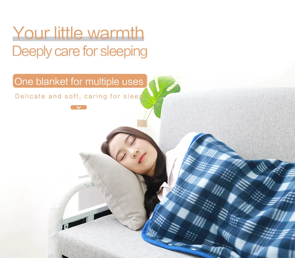 Washable 524vdc Safe Heated Throw Blanket Airplane Office Home