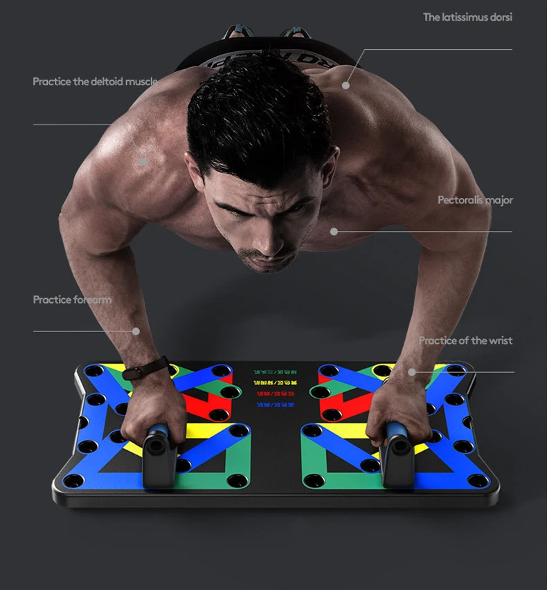 Portable Home Push Up Board 9 In 1 Rack Fitness Exercise Tool Multi Function Push Up Board Bar