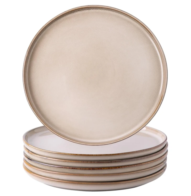 Customizable ceramic plates, reactive glaze, dessert, small dinner plates, microwave and dishwasher safe, scratch resistant