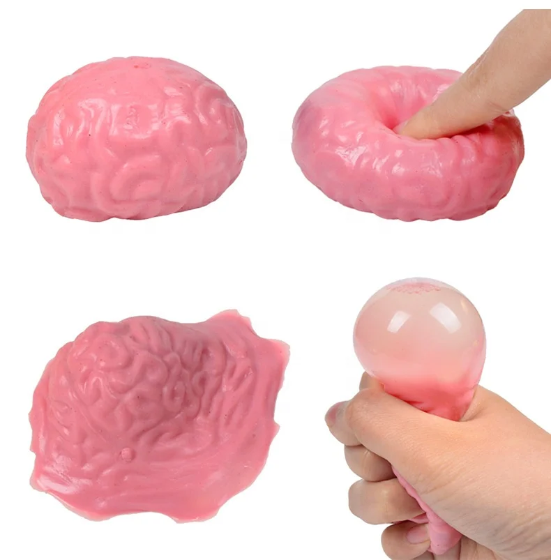 High Quality Soft TPR Brain Fidget Ball Anti-Stress Organ Shape Squeeze Toy for Age Range 5-7 Years