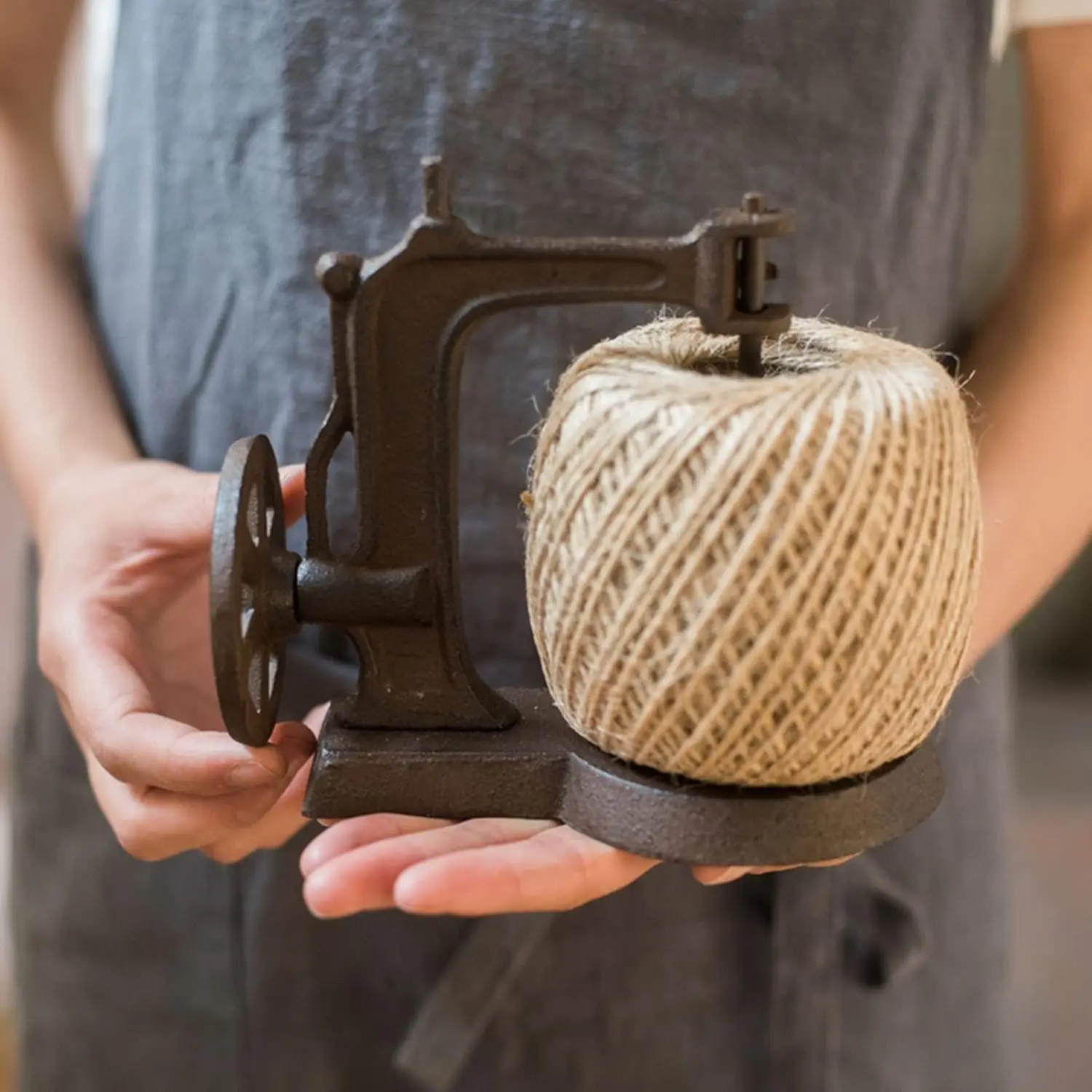 Antique Cast Iron Sewing Machine Jute Twine Holder Vintage String