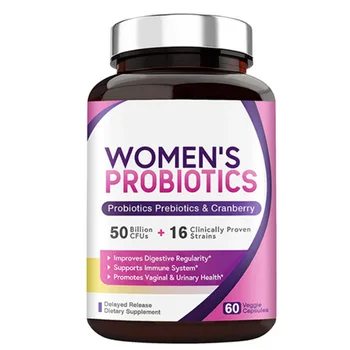 Private Label Women's Digestive Enzymes Probiotic Supplement 60 Billion Cfu Vegan Women's Probiotic Capsules Pills