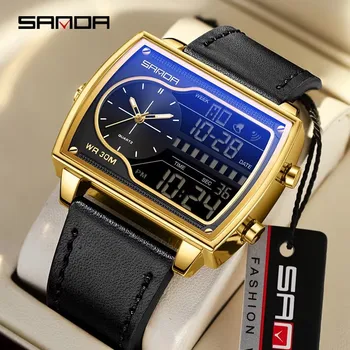 Sanda 6163 - Luxury Men's Watch with Digital Analog Display