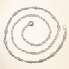Silver waist chain with full diamonds