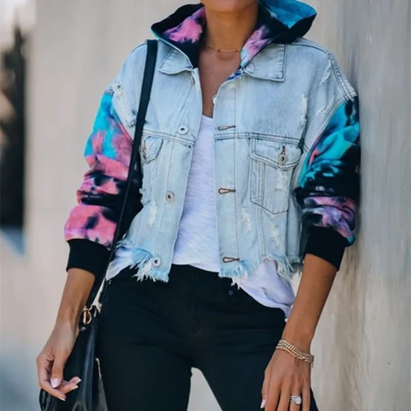 Oversized Tie Dye Denim Jacket