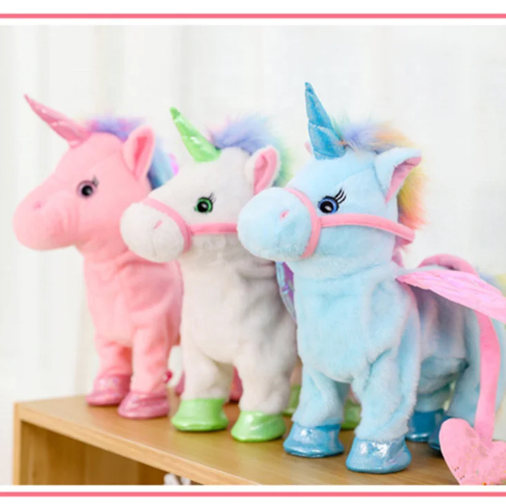 walking unicorn plush