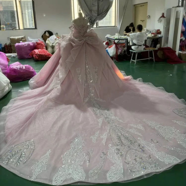 15 dresses blush pink Blush Pink Ball Gowns Corset Satin Dresses With Flowers