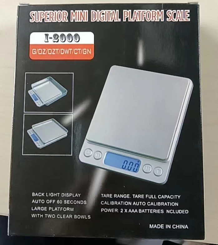 2000g X 0.1g Digital Pocket Scale – Gram Food Jewelry Scale With Batteries