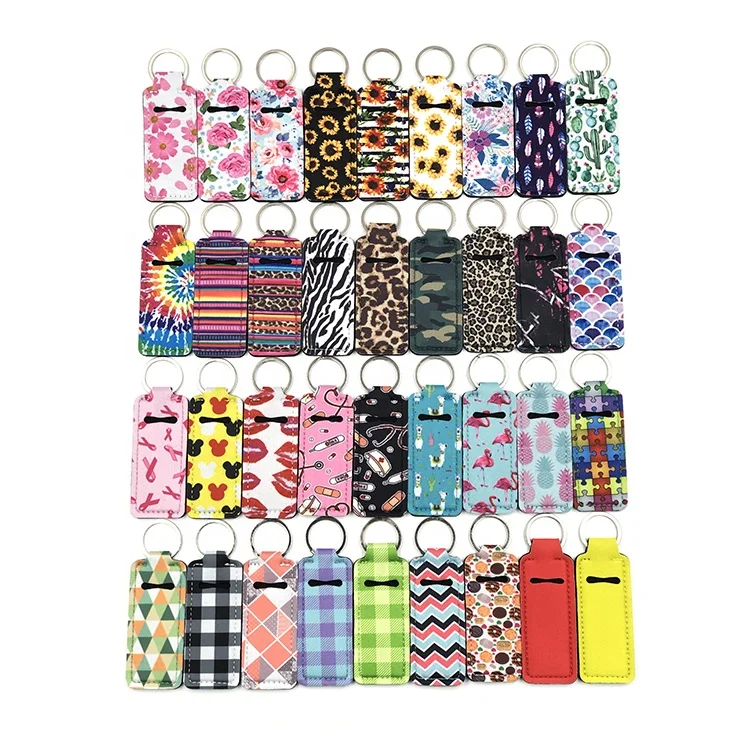 40 Pieces Sublimation Blank Wristlet Lanyards With Chapstick