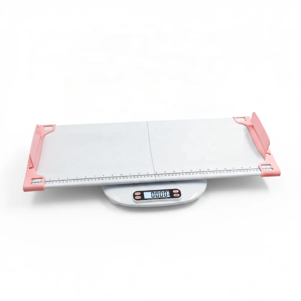 Digital Baby Scale with Modular Tray 180° Rotatable LCD Screen Baby Mother Weighing Modes Infant Weight Scale with Foot Ruler