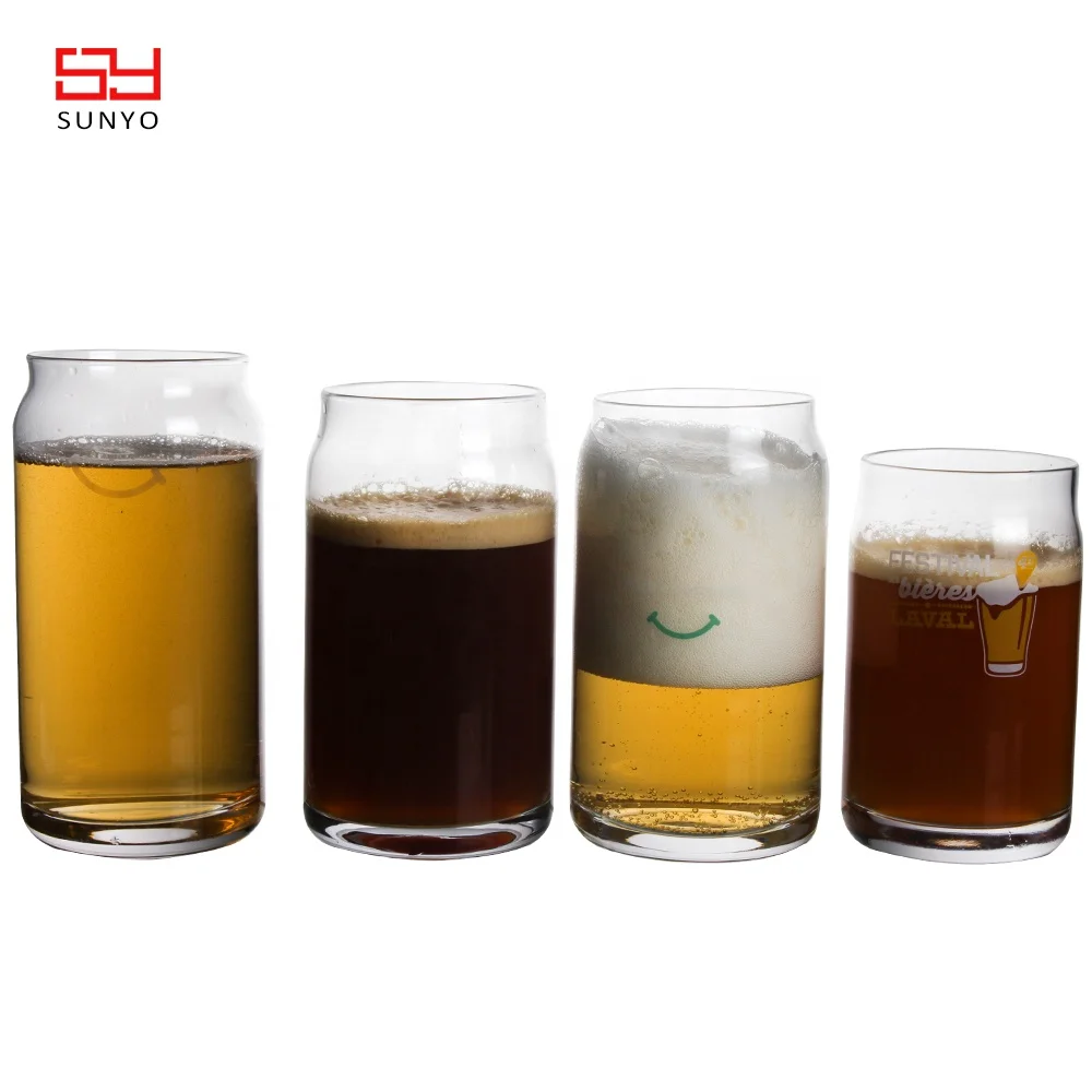 Handmade Custom Transparent Beer Can Shape Glass Cup