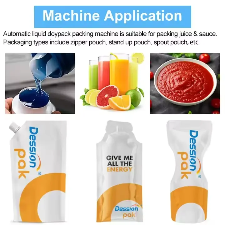 Multi Function Automatic Fresh Milk Cream Premade Spout Bag Filling Packing Machine Milk Liquid Pouch Packaging Machine