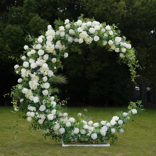 New Wedding Party Background Floral Flower Arch Decoration Including Frame Moon Arch