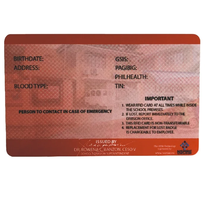PVC Printed Identity Card for Staff with Photos and Chips