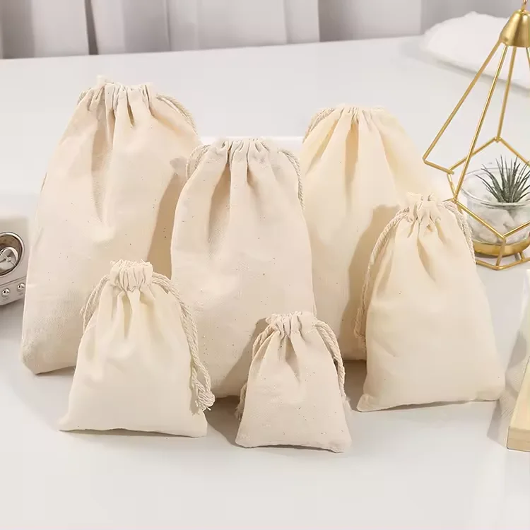 Wholesale Biodegradable Jute Bag Custom Print Linen Bags Cotton Linen Jewelry Gift Sack Soap Packaging Drawstring Jute Pouch supplier