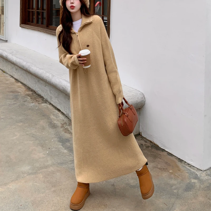 fitted lace wedding dress Oversized Turtleneck Maxi Dress main image 1