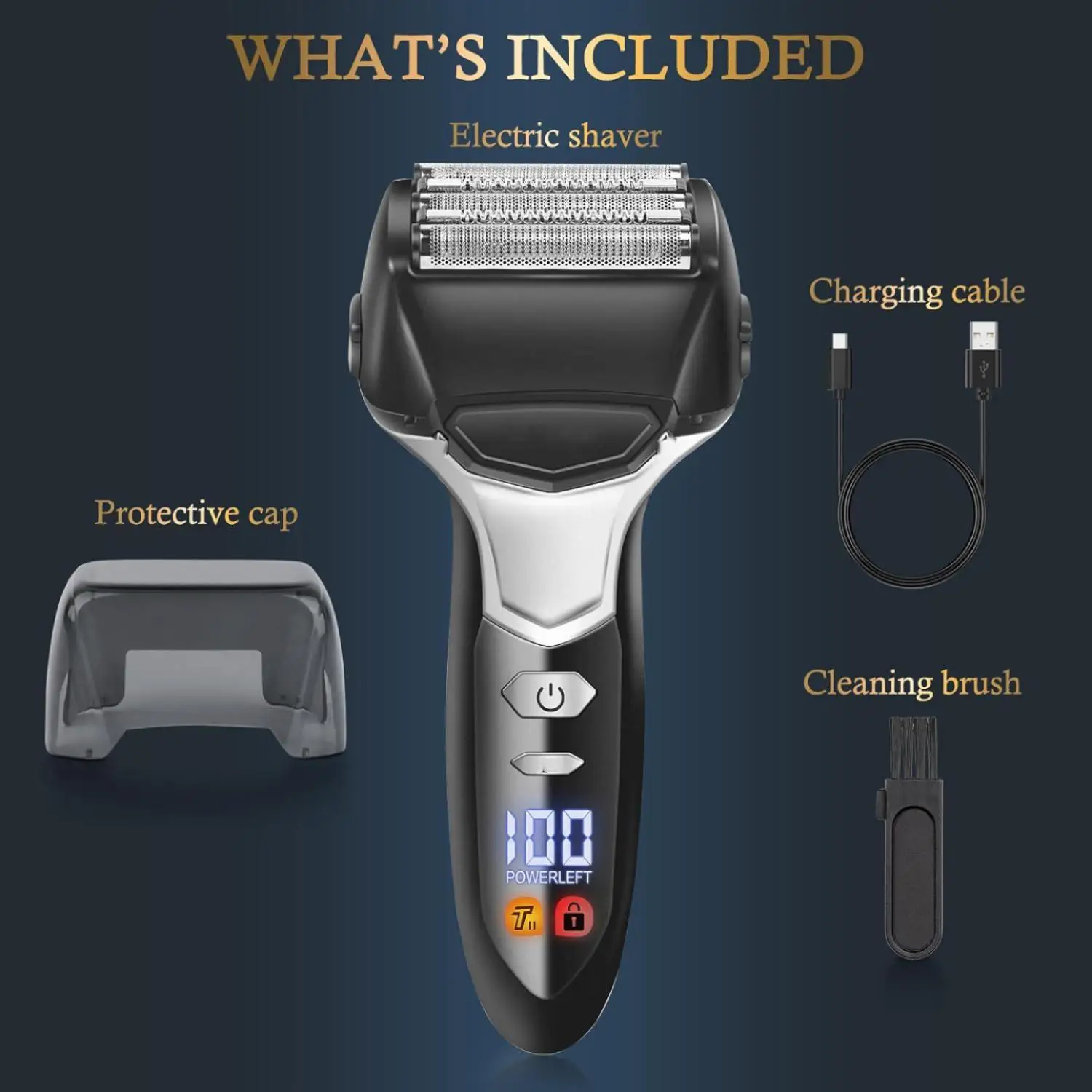 Portable Electric Shaver for Men with 1000mAh Battery USB Rechargeable Foil Razor for Travel and Daily Use