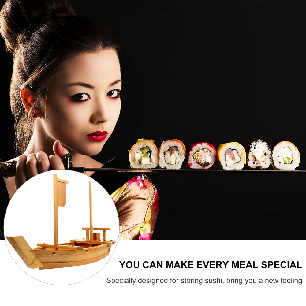 AIZYR Plat De Bateau De Pont De Sushi De Style Japonais, Plateau De Service Sashimi Sushi Conseil De Plaque en Bois pour Anniversaire, Pendaison De Crémaillère Cadeaux De Mariage