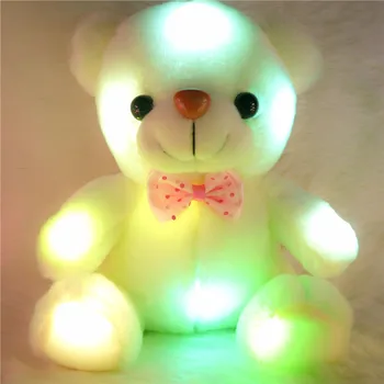Wholesale 20cm Glow in the Dark Toy Birthday Gift Colorful Glowing Teddy Bear Kawaii Light up LED Teddy Bear