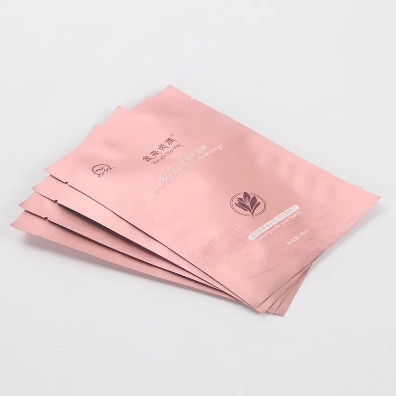 Wholesale Custom Printing Smell Proof Heat Sealable Three Side Seal Matte Sachet Empty Coffee Tea Food Packaging Bag