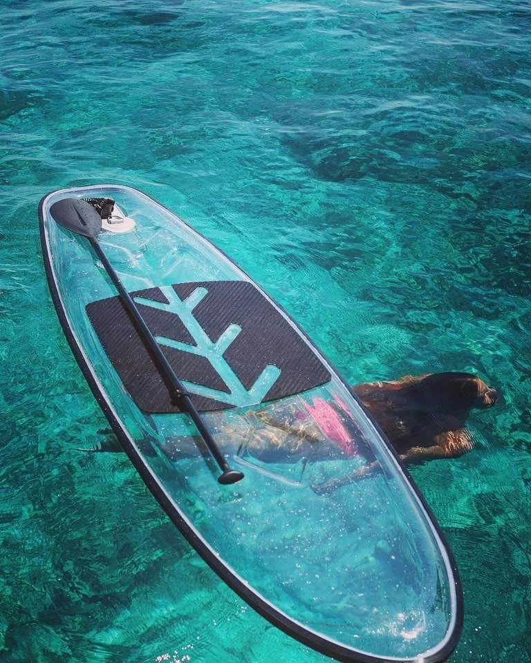 Lucidomes clear SUP Paddle Board Bottom Surfing Paddle PC Glass Bottom Crystal Transparent sup Board