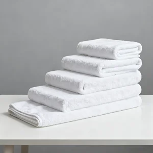 Luxury 100% Cotton Woven Solid Color Hypoallergenic Absorbent Durable Rectangle Bath Towel Set for Adult Hotel Home Spa Travel