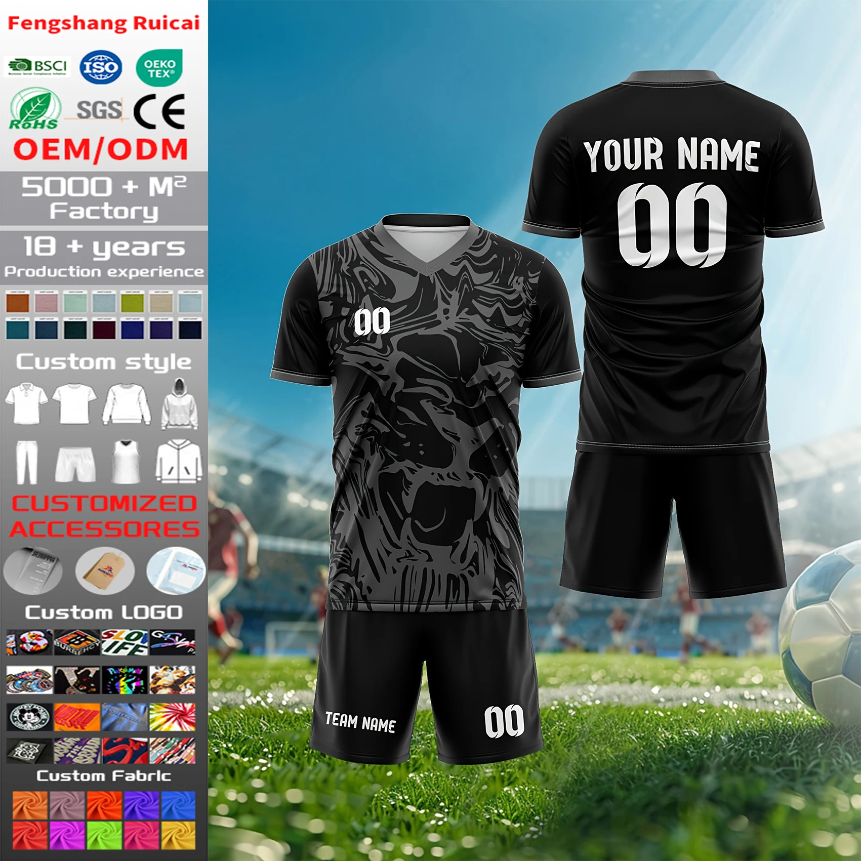 Soccer Jersey MARKAKRALI Custom Logo 100% Polyester Uniform Premium Sportswear OEM Service Football Jersey Set Short