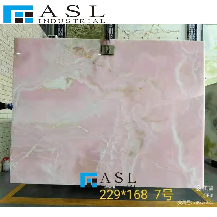 Factory direct large Italy pink color onyx marble slab pink flooring  south african pink onyx  bathtub tile
