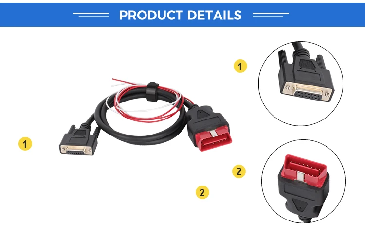 product 16pin male  to  db15p female  with wire harness obd2 db 15 cable for vga interface diagnostic diy programming-3
