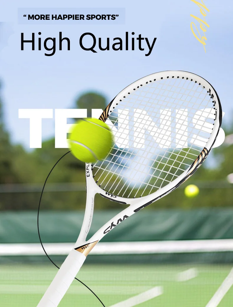 Hot Sale Pop Tennis Racket Carbon Raquette De Tennis Racquet for Adult Training Outdoor Indoor Paddle Tennis Racket factory