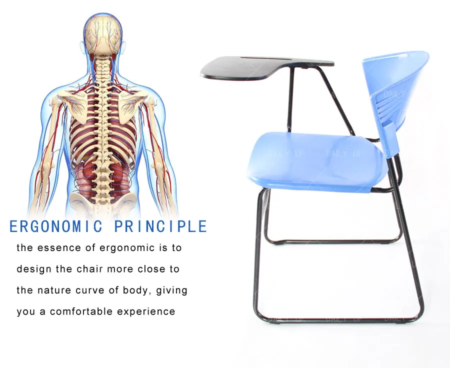 Office Training Chair With Tablet Sled Metal Frame Classroom Study Chair With Book Holder And Large Seat For Student Wholesale