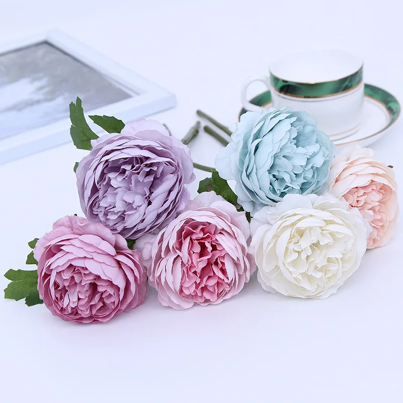 Wedding Event Home Decoration Short Roses Silk Linen Fabric Artificial Flower Flowers For Decoration Wedding Artificial