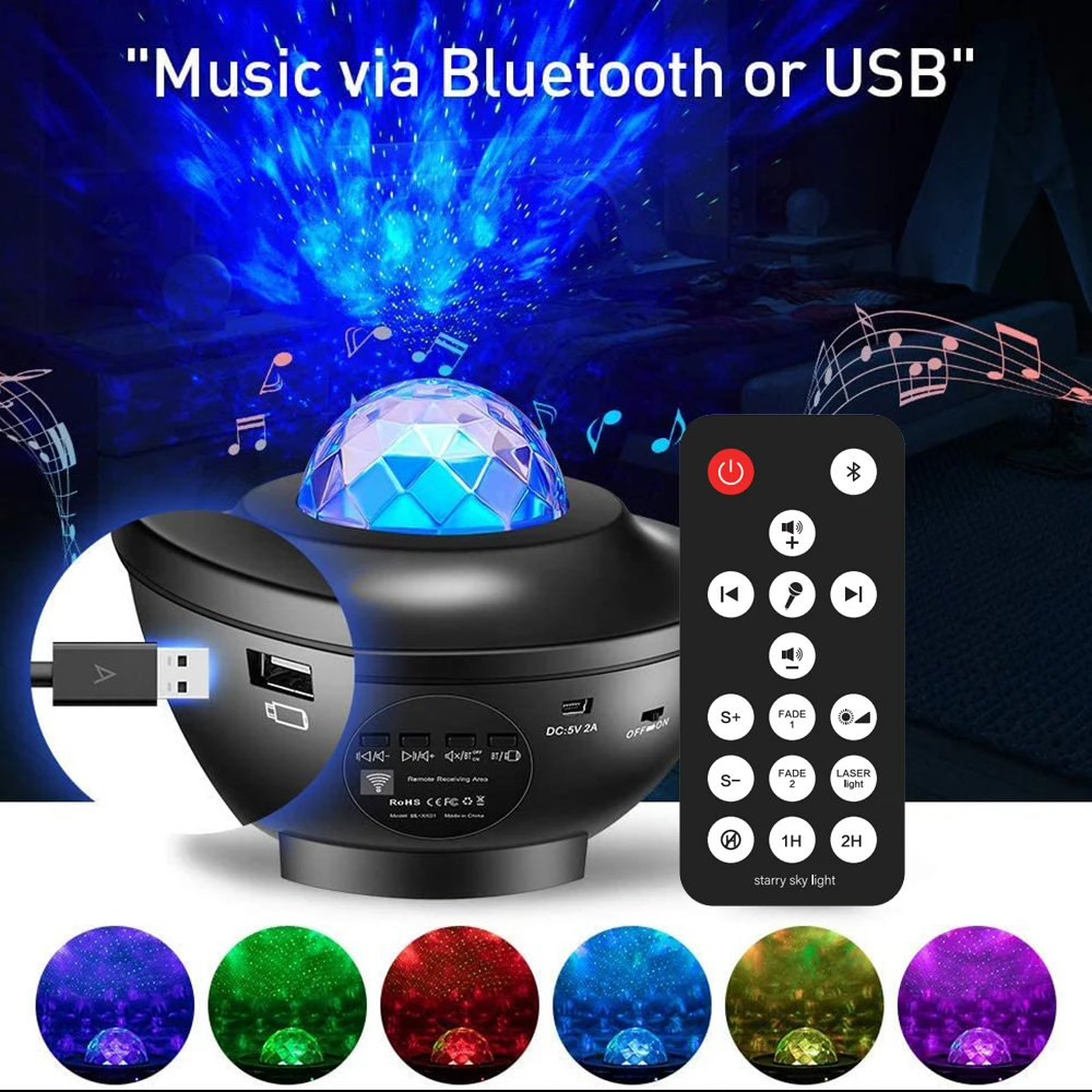 Gala Xy Projector Smart WIFI Music  News Remote Control Moon Starry Night Light Gala Xy LED Star Projector Lamp