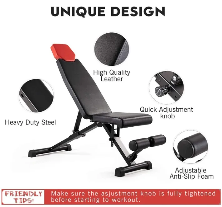 Commercial Adjustable Fitness Home Weight Lifting Gym Weight Bench