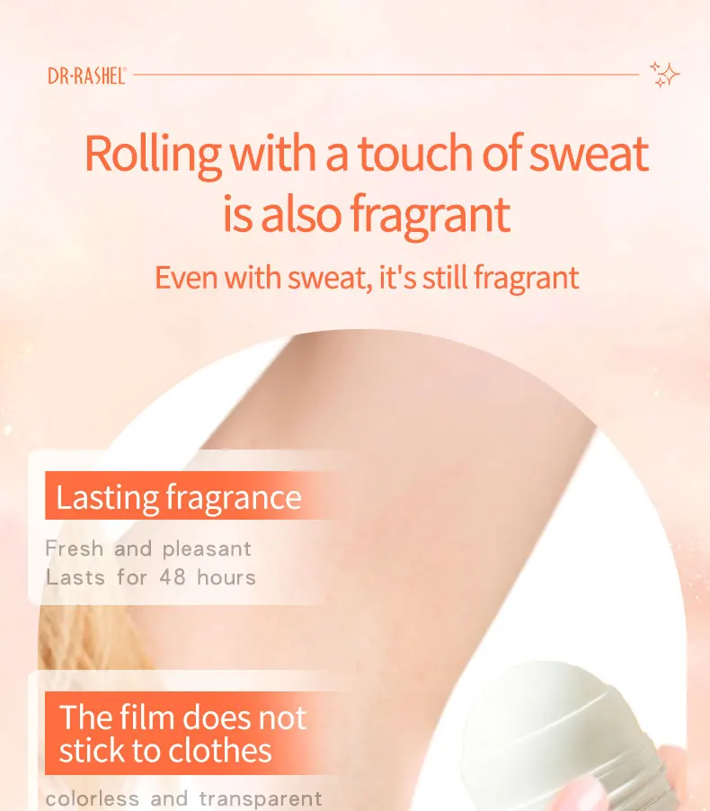 DR RASHEL Passion Bloom Quick Dry Roll-on Antiperspirant Long Lasting Liquid Formula for Natural Skin Tone Under Arms