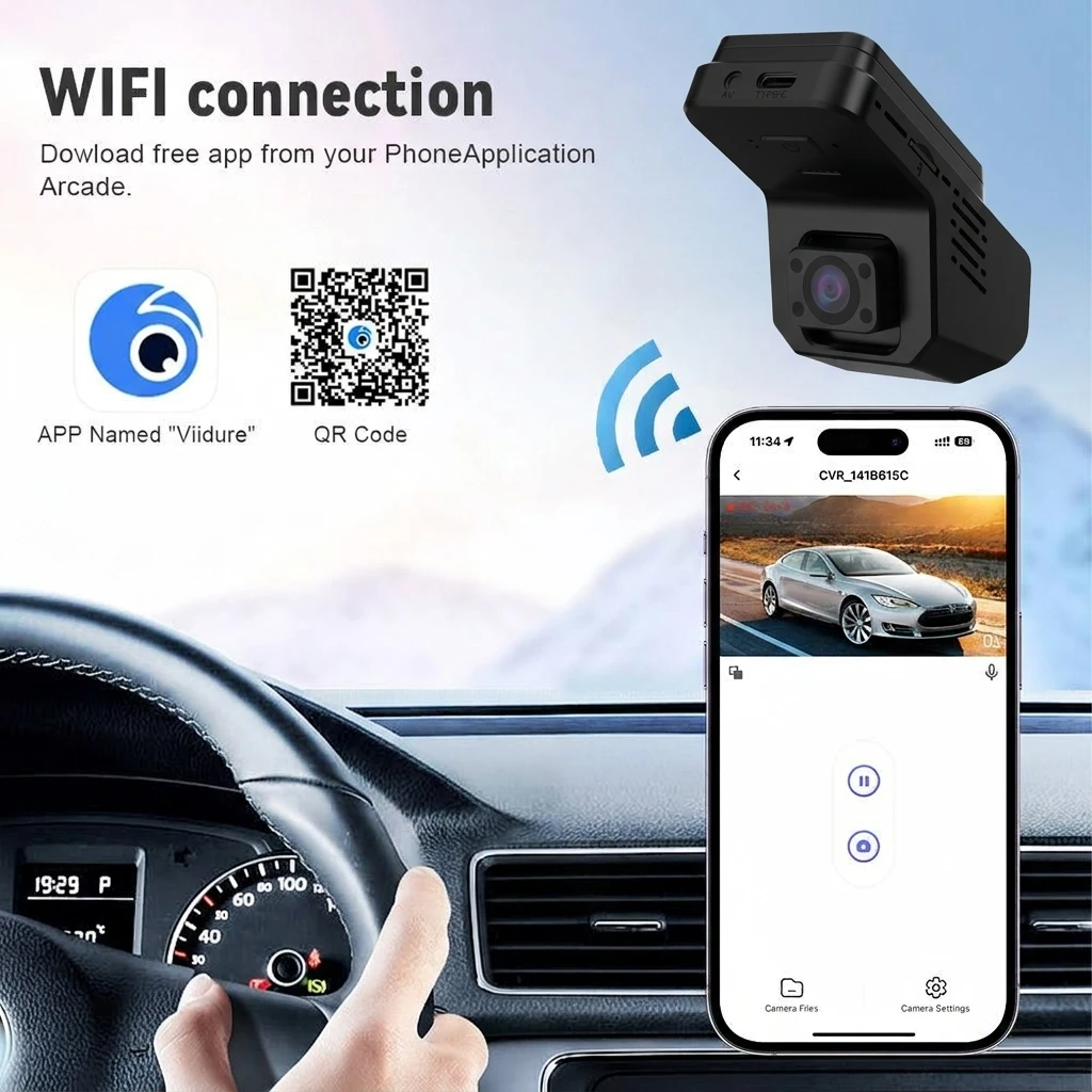 VIEVGUARB VS118 Dash Cam Night Vision Loop Recording Parking Monitor 4K 2K WiFi 360