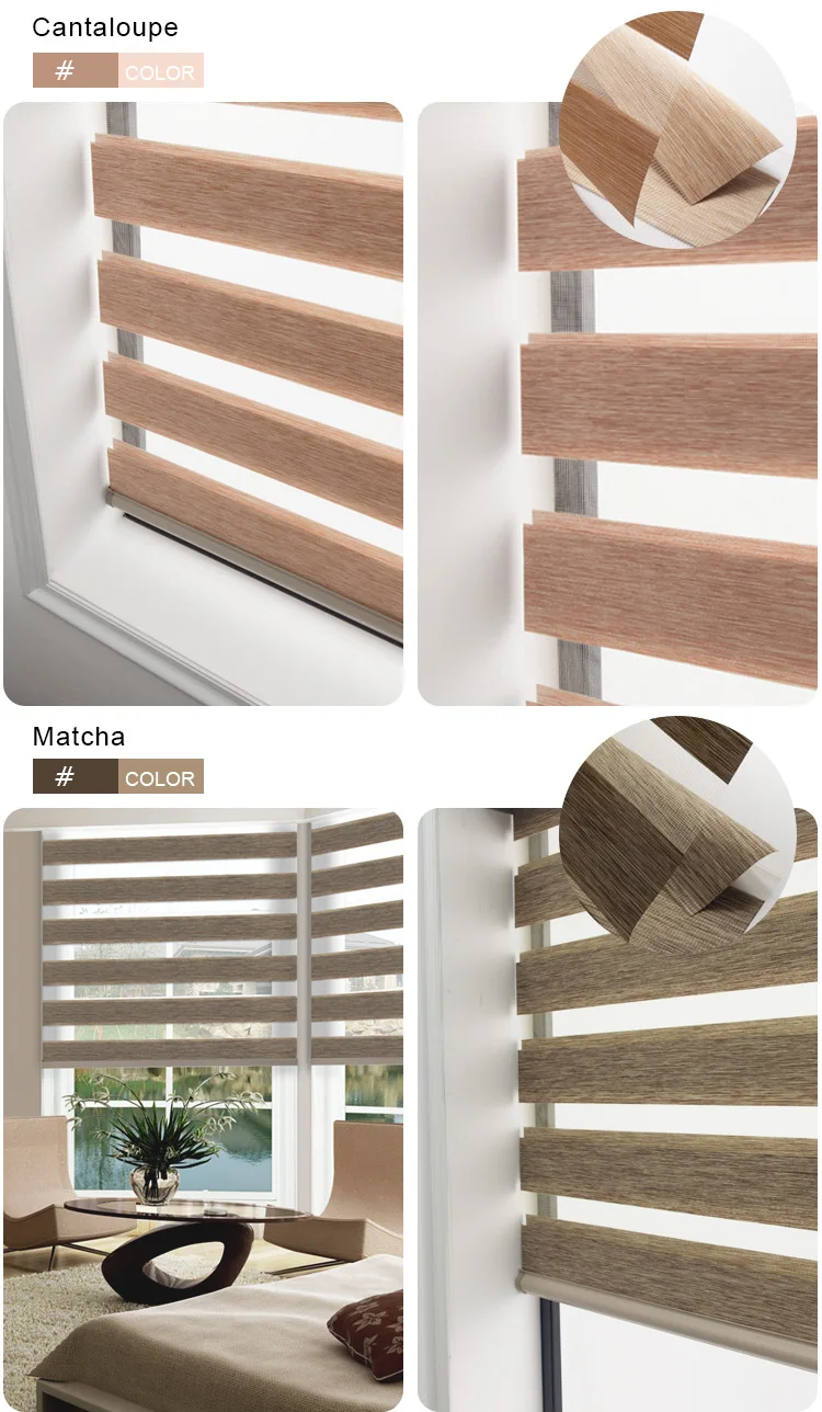 smart home voice app control automatic Electric roller blind motorized shutter Double layer blackout Motorized zebra blinds