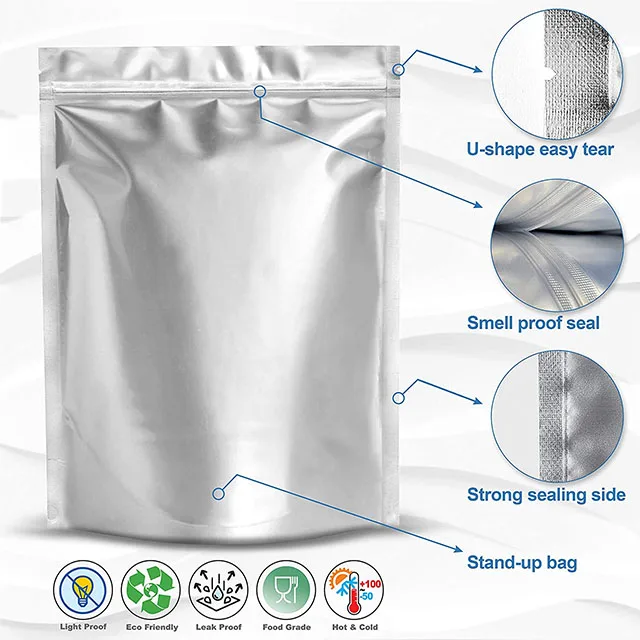 Premount 100 Mylar Bags for Food Storage With Oxygen Absorbers 300cc - 1  Gallon 8 Mil 10x14, 6x9, 4x6 - Resealable Bags for Packaging Products  & Smell Proof Ziplock Sealable Bags for Candy