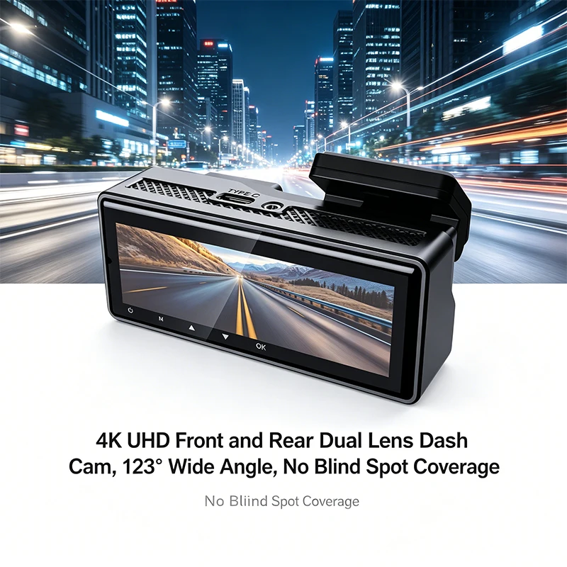 VIEVGUARB VS109 Dash Cam Parking Monitor Loop Recording Night Vision G-Sensor App Control GPS Dual Lens WiFi Battery